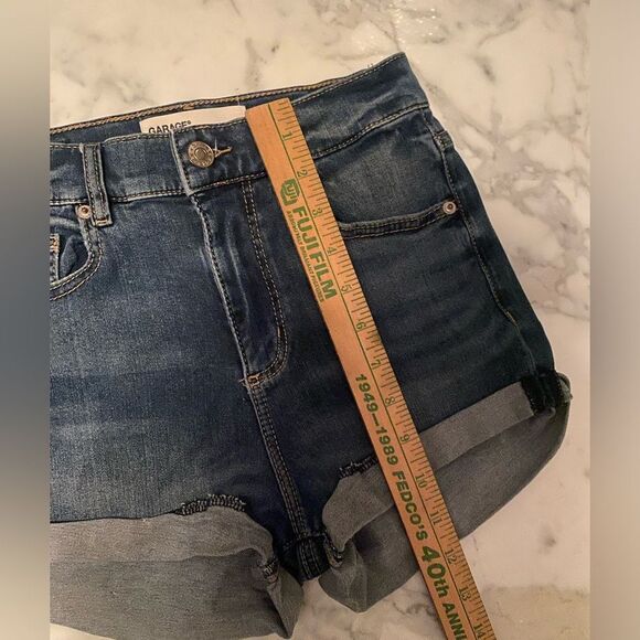 GARAGE Denim Shorts Retro High Waist rolled hem blue premium size 01 - Picture 4 of 10